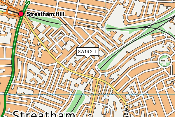 SW16 2LT map - OS VectorMap District (Ordnance Survey)