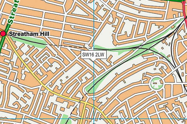 SW16 2LW map - OS VectorMap District (Ordnance Survey)