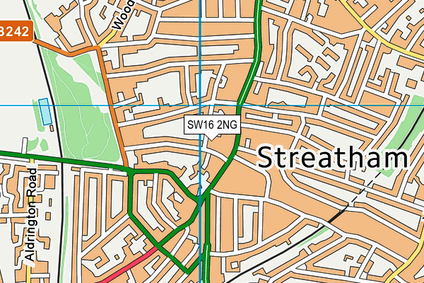 SW16 2NG map - OS VectorMap District (Ordnance Survey)