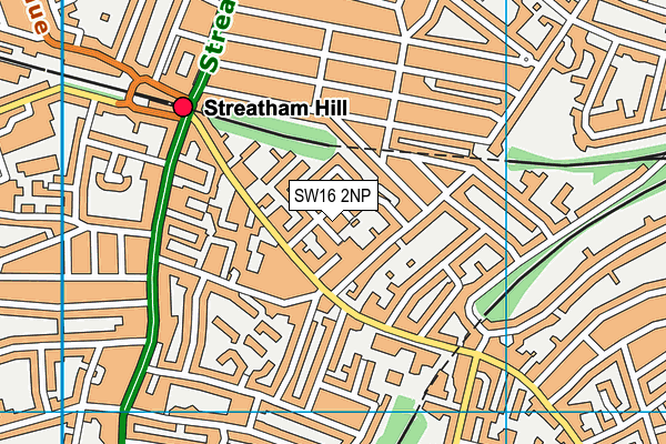 SW16 2NP map - OS VectorMap District (Ordnance Survey)