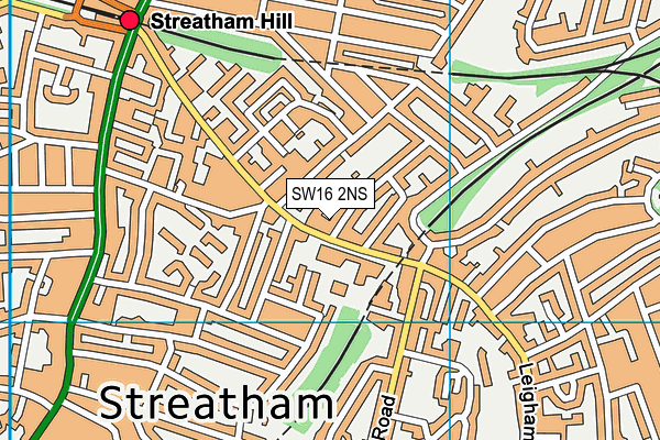 SW16 2NS map - OS VectorMap District (Ordnance Survey)