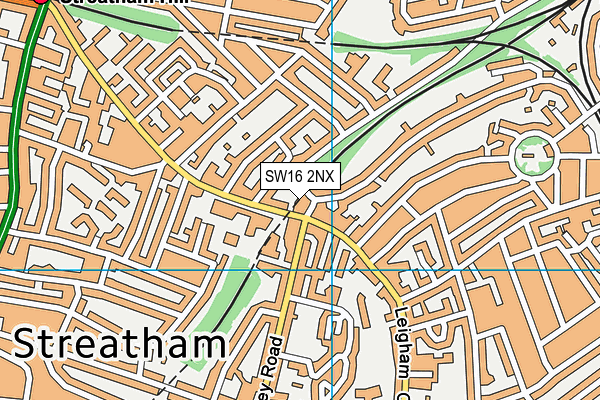 SW16 2NX map - OS VectorMap District (Ordnance Survey)