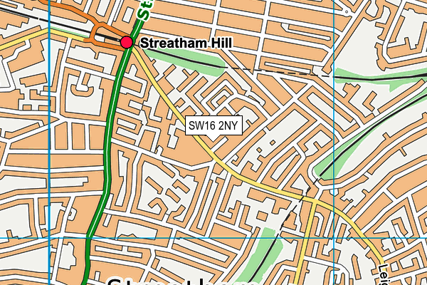 SW16 2NY map - OS VectorMap District (Ordnance Survey)
