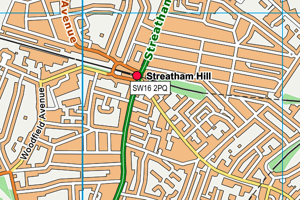 SW16 2PQ map - OS VectorMap District (Ordnance Survey)