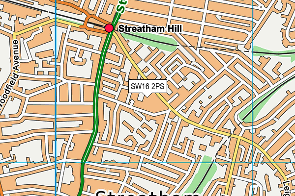 SW16 2PS map - OS VectorMap District (Ordnance Survey)