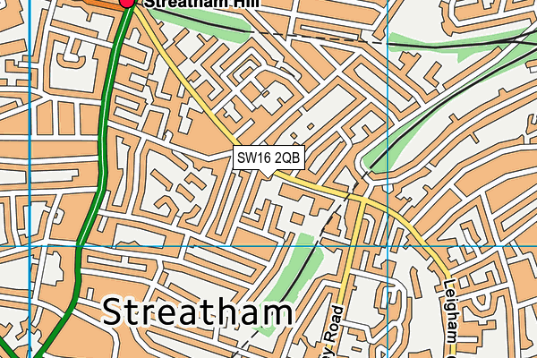 Dunraven School (South Side) map (SW16 2QB) - OS VectorMap District (Ordnance Survey)