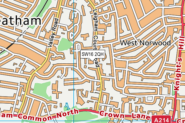 SW16 2QH map - OS VectorMap District (Ordnance Survey)