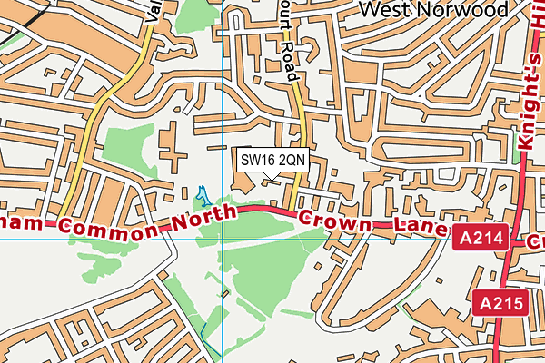 SW16 2QN map - OS VectorMap District (Ordnance Survey)