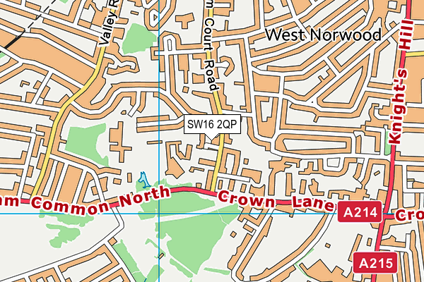 SW16 2QP map - OS VectorMap District (Ordnance Survey)