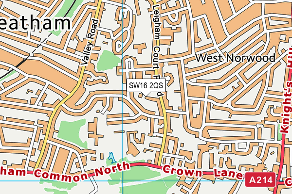 SW16 2QS map - OS VectorMap District (Ordnance Survey)