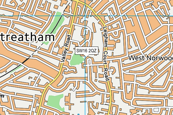 SW16 2QZ map - OS VectorMap District (Ordnance Survey)