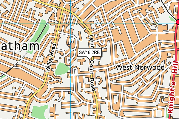 SW16 2RB map - OS VectorMap District (Ordnance Survey)