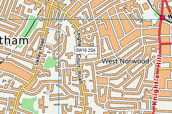 SW16 2SA map - OS VectorMap District (Ordnance Survey)