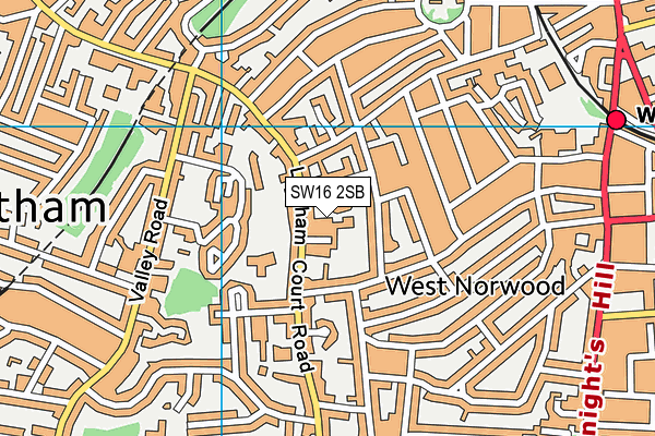 SW16 2SB map - OS VectorMap District (Ordnance Survey)