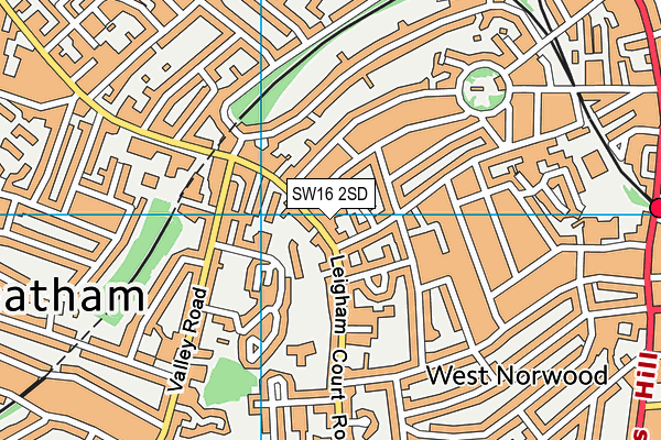 SW16 2SD map - OS VectorMap District (Ordnance Survey)