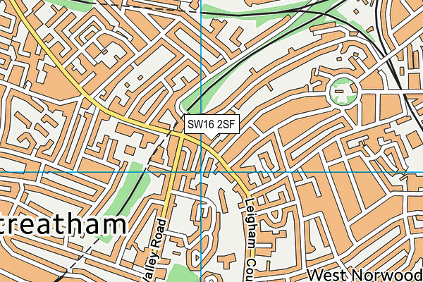 SW16 2SF map - OS VectorMap District (Ordnance Survey)