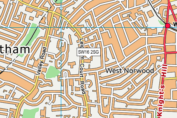 SW16 2SG map - OS VectorMap District (Ordnance Survey)