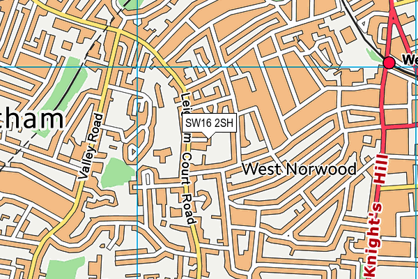 SW16 2SH map - OS VectorMap District (Ordnance Survey)