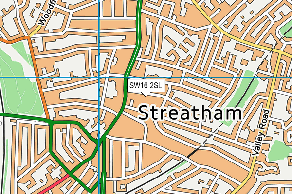SW16 2SL map - OS VectorMap District (Ordnance Survey)