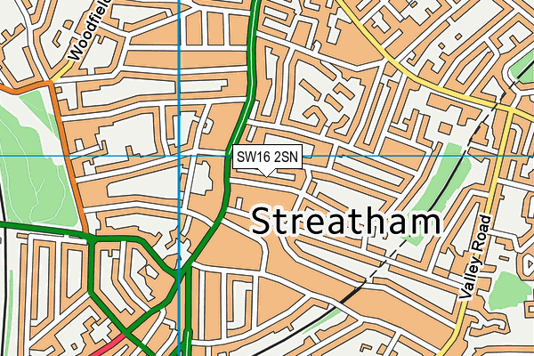 SW16 2SN map - OS VectorMap District (Ordnance Survey)