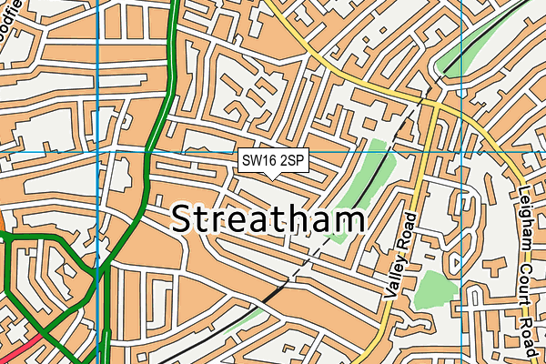 SW16 2SP map - OS VectorMap District (Ordnance Survey)