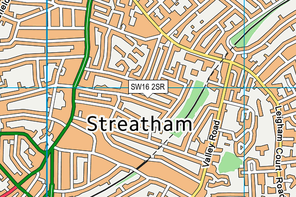 SW16 2SR map - OS VectorMap District (Ordnance Survey)