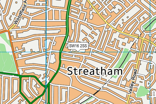 SW16 2SS map - OS VectorMap District (Ordnance Survey)