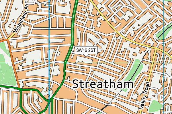 SW16 2ST map - OS VectorMap District (Ordnance Survey)