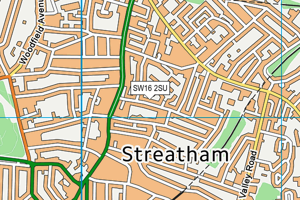 SW16 2SU map - OS VectorMap District (Ordnance Survey)