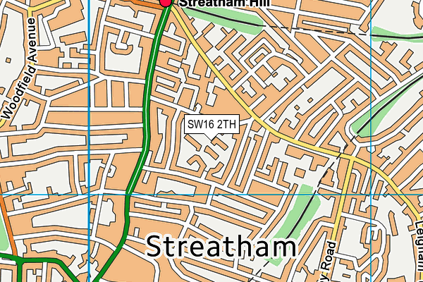 SW16 2TH map - OS VectorMap District (Ordnance Survey)
