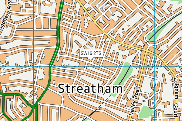 SW16 2TS map - OS VectorMap District (Ordnance Survey)