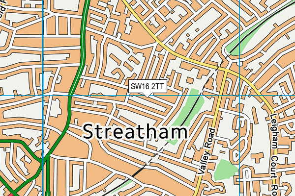 SW16 2TT map - OS VectorMap District (Ordnance Survey)