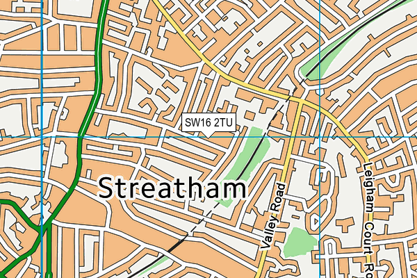 SW16 2TU map - OS VectorMap District (Ordnance Survey)