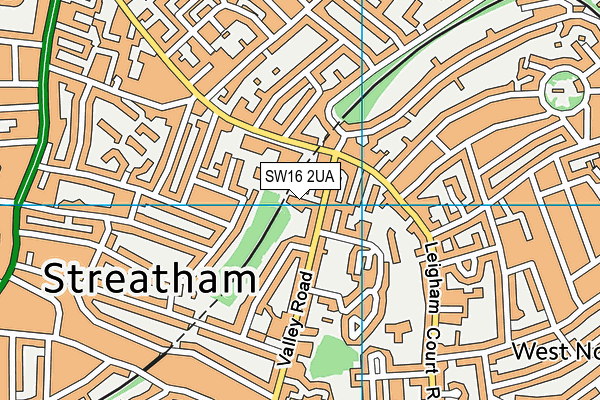 SW16 2UA map - OS VectorMap District (Ordnance Survey)