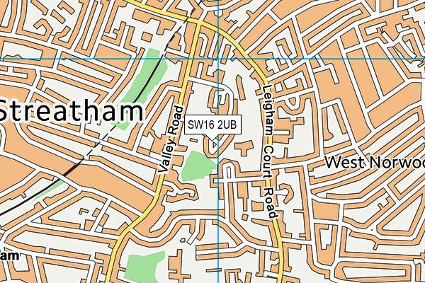 SW16 2UB map - OS VectorMap District (Ordnance Survey)