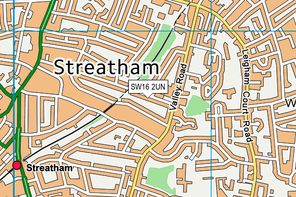 SW16 2UN map - OS VectorMap District (Ordnance Survey)