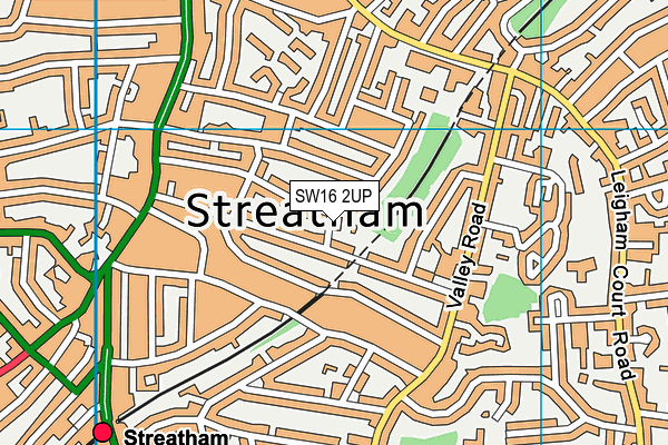 SW16 2UP map - OS VectorMap District (Ordnance Survey)