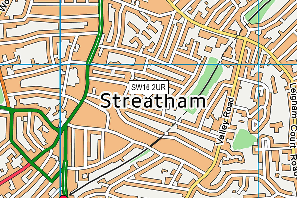 SW16 2UR map - OS VectorMap District (Ordnance Survey)