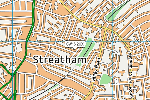 SW16 2UX map - OS VectorMap District (Ordnance Survey)