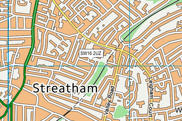 SW16 2UZ map - OS VectorMap District (Ordnance Survey)