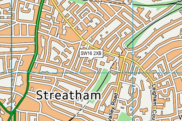 SW16 2XB map - OS VectorMap District (Ordnance Survey)