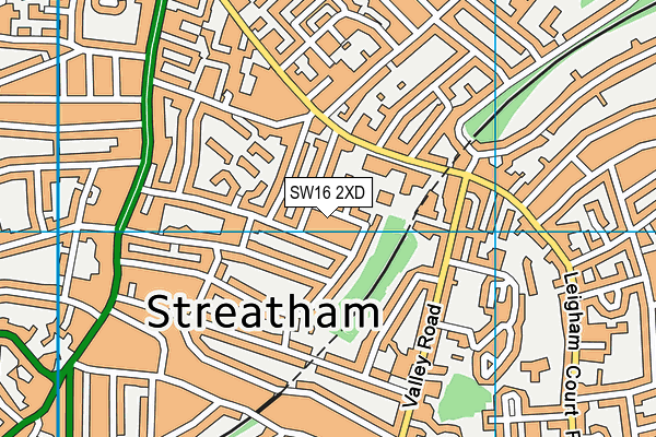 SW16 2XD map - OS VectorMap District (Ordnance Survey)