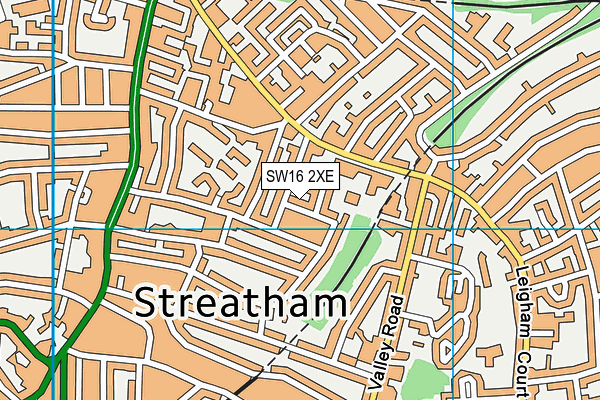 SW16 2XE map - OS VectorMap District (Ordnance Survey)