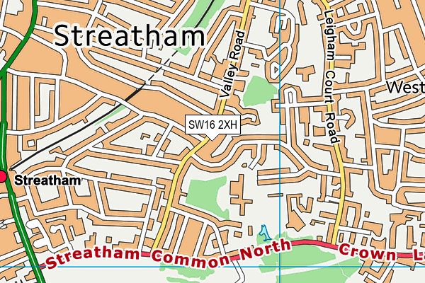 SW16 2XH map - OS VectorMap District (Ordnance Survey)