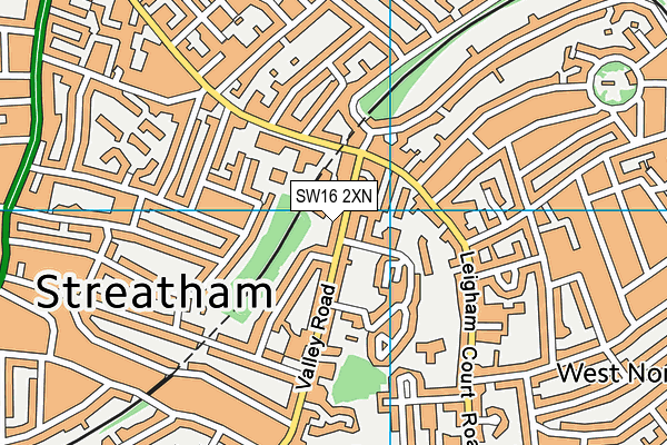 SW16 2XN map - OS VectorMap District (Ordnance Survey)