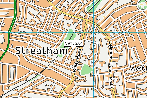 SW16 2XP map - OS VectorMap District (Ordnance Survey)