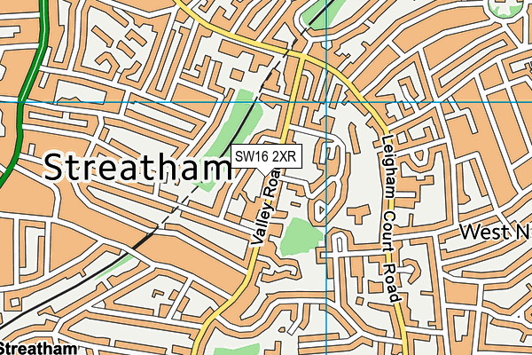 SW16 2XR map - OS VectorMap District (Ordnance Survey)