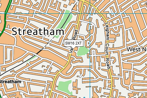 SW16 2XT map - OS VectorMap District (Ordnance Survey)