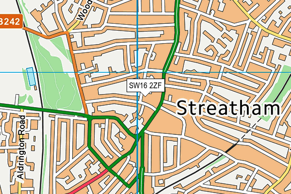 SW16 2ZF map - OS VectorMap District (Ordnance Survey)
