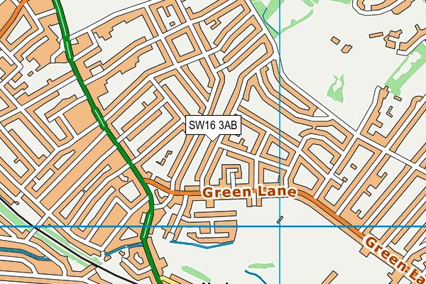 SW16 3AB map - OS VectorMap District (Ordnance Survey)